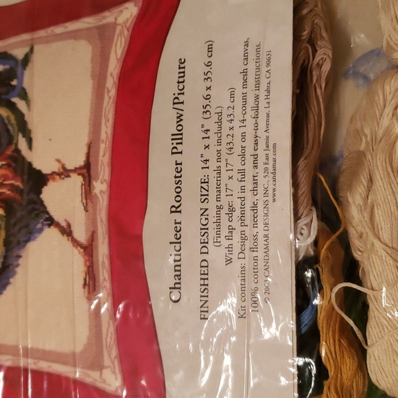 Chanticleer Rooster Pillow/Picture Needlepoint - Picture 8 of 9